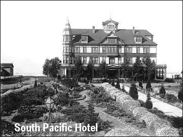 Photo of historic South Pacific Hotel in Oceanside